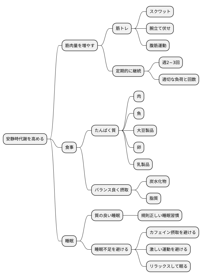 安静時代謝を高める方法