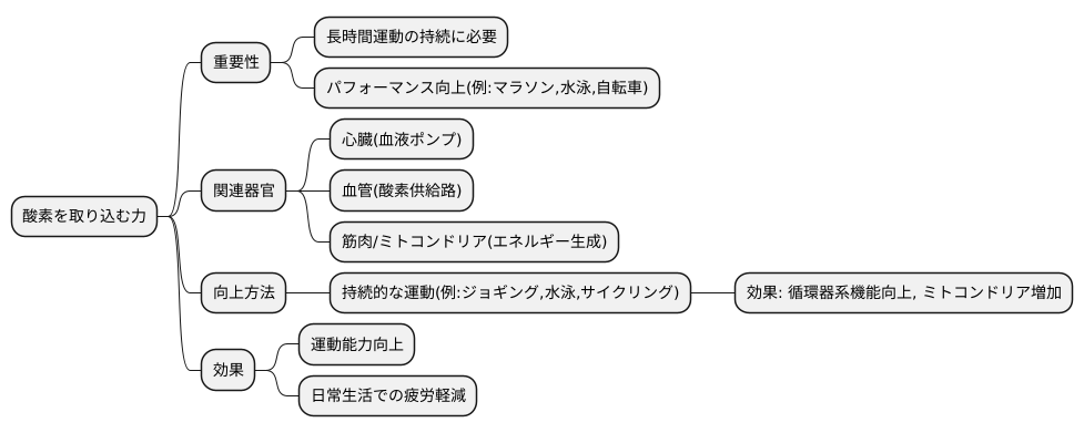 酸素を取り込む力の働き