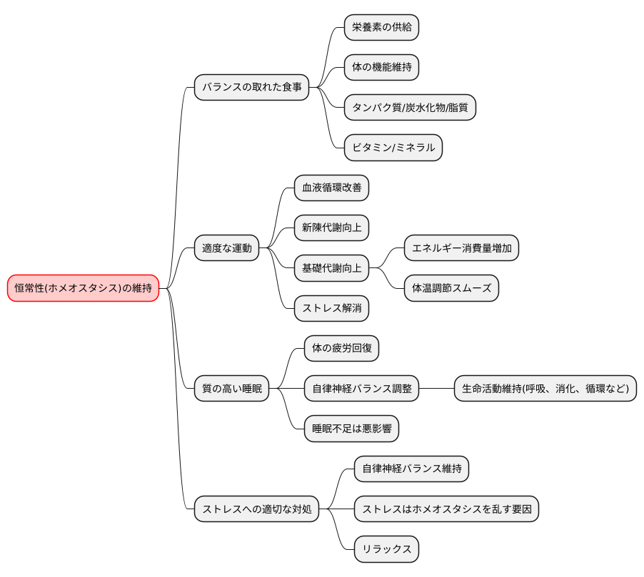 ホメオスタシスを保つ生活習慣
