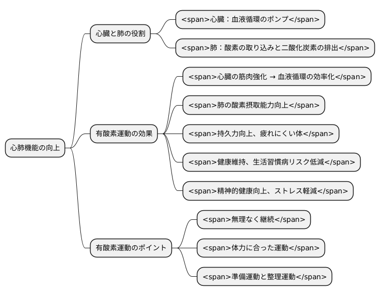 心肺機能の向上